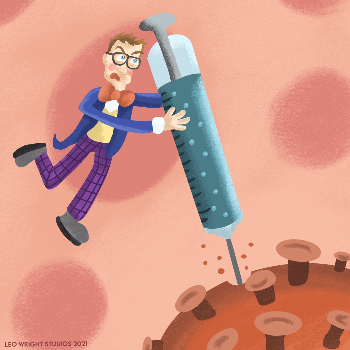 leowrightstudio's tweet photo. So I have finally had the COVID-19 vaccine. I am now part of the Pfizer club. I urge anyone who hasn’t already and is eligible to get signed up for your vaccine in the NHS website, to gain the superhuman strength to fight this vile disease and return to normal. https://t.co/PXM70l95up