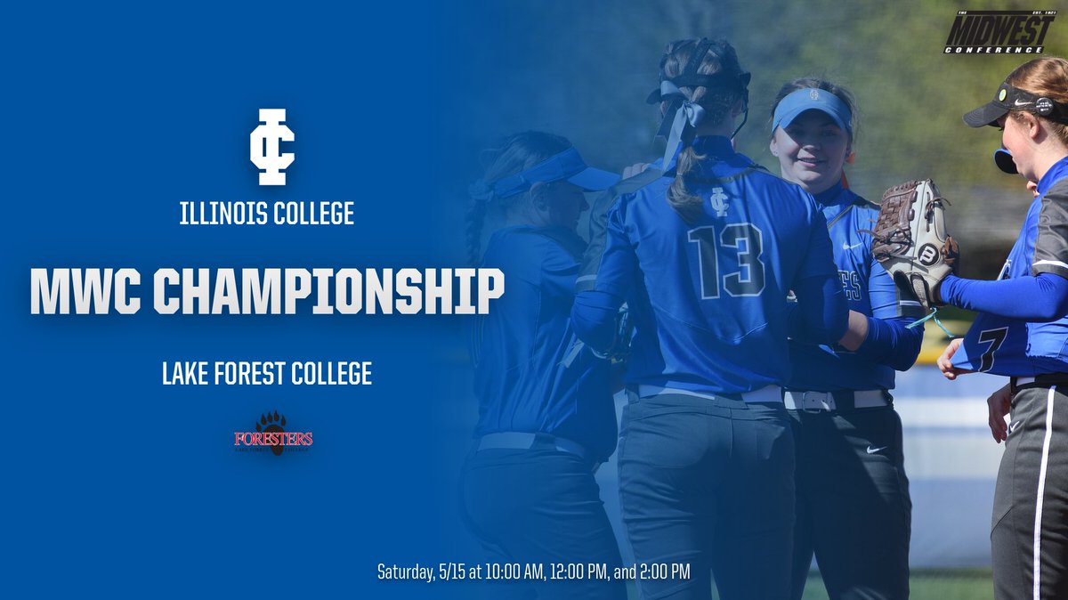 SB| IT'S CHAMPIONSHIP GAMEDAY!!! The Illinois College Lady Blues will face Lake Forest College in todays MWC Championship series with game times of 10:00 AM, 12:00 PM, and 2:00 PM. #GoLadyBlues #ICAthletics