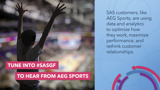 BankJorgensen's tweet photo. Register now for #SASGF and hear how @AEGSports is using SAS Viya advanced analytics on Microsoft Azure to digitally transform the future of sports entertainment. #SASViya #SportsAnalytics https://t.co/jqrAEx1wGp https://t.co/mZ1LuGdXzw