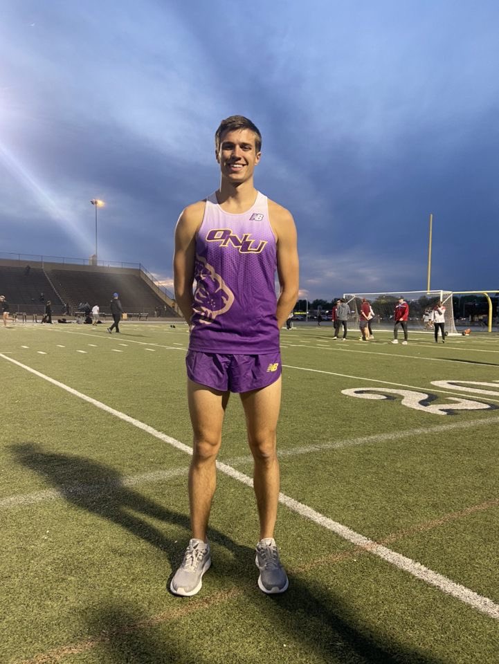 ONU_XCTF's tweet photo. Guess you can cheese like this when you run the 2nd fastest time in school history.  3:51.29 puts Ty Banks third in the NAIA currently. Lots left in the tank, sub 3:50 on deck! https://t.co/Z28TDSSYQx