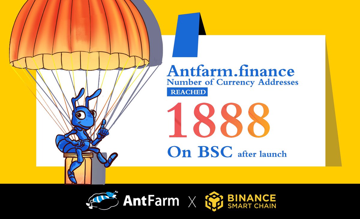 $ANT Address on <a href="/BSC/">🌙</a> has passed 1888 within just 1 hours!!! Thanks for the support from the community!!!

#BSC    #Binance    #Antfarm #DeFi  #Airdrop