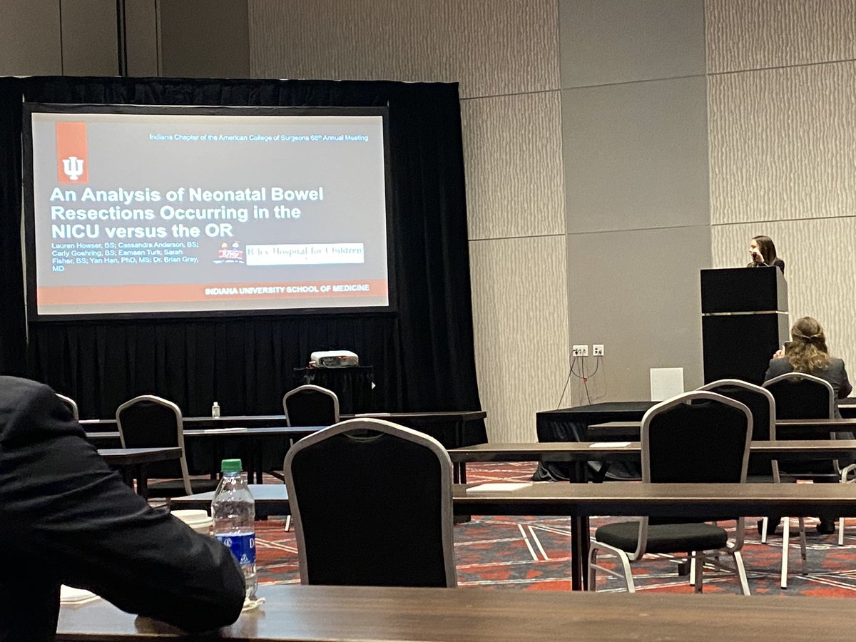 First up, <a href="/LaurenHowser/">Lauren Howser</a> discussing neonatal bowel resection outcomes in the NICU versus OR. Temperature monitoring matters! <a href="/BWGrayMD/">Brian Gray</a> #ACS #INACS #some4pedsurg