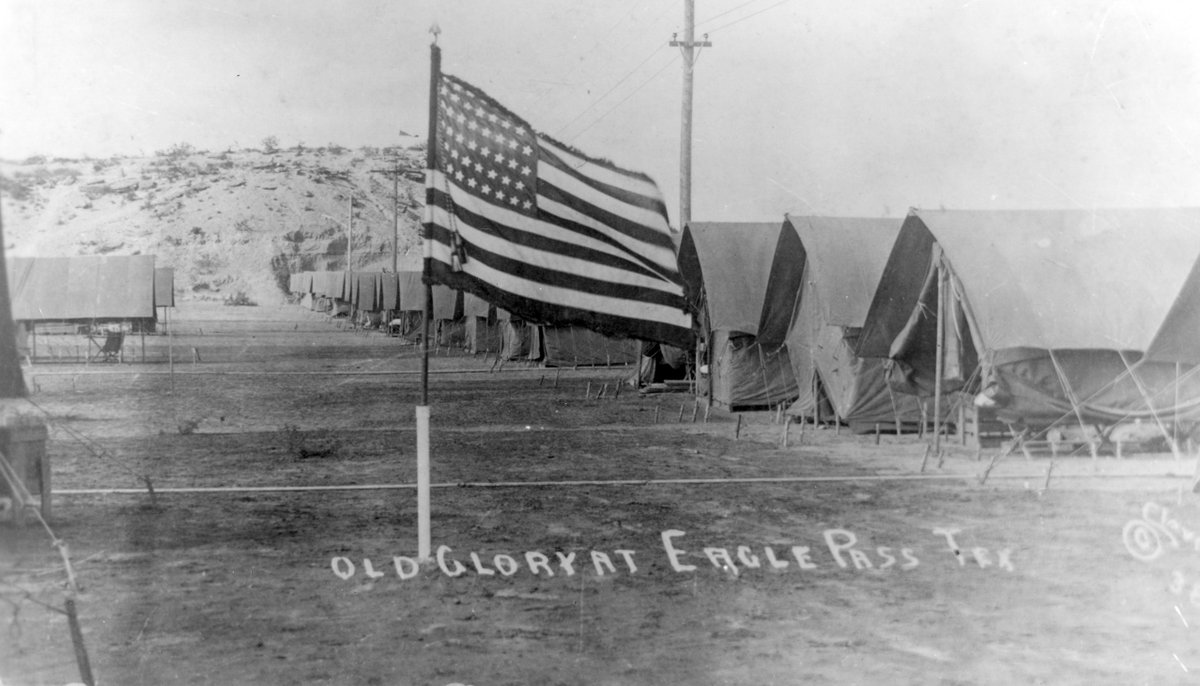 OldGuardHistory's tweet photo. #OTD 1916, 1st &amp; 3d BNs of Old Guard arrived in Eagle Pass, TX. After 3 yrs in NY 3d Inf Regt was ordered to border. War in Europe &amp; spurred on by attack on Columbus, NM, by Pancho Villa led to US action Gen Pershing known as "Punitive Expedition."

https://t.co/HuOAn1X7ex https://t.co/EeCAPKRmG1