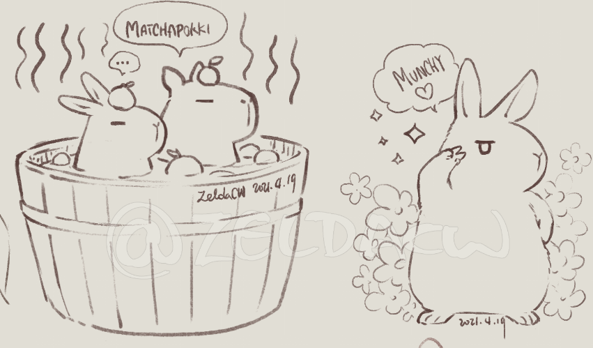 some recent bunny boss Maru doodles redeemed during my twitch stream :3
aMARUterasu, maru and capybara, idol pose maru, YWS maru, amidaMARU, raccoon maru, maid maru, and....giorno maru (?)