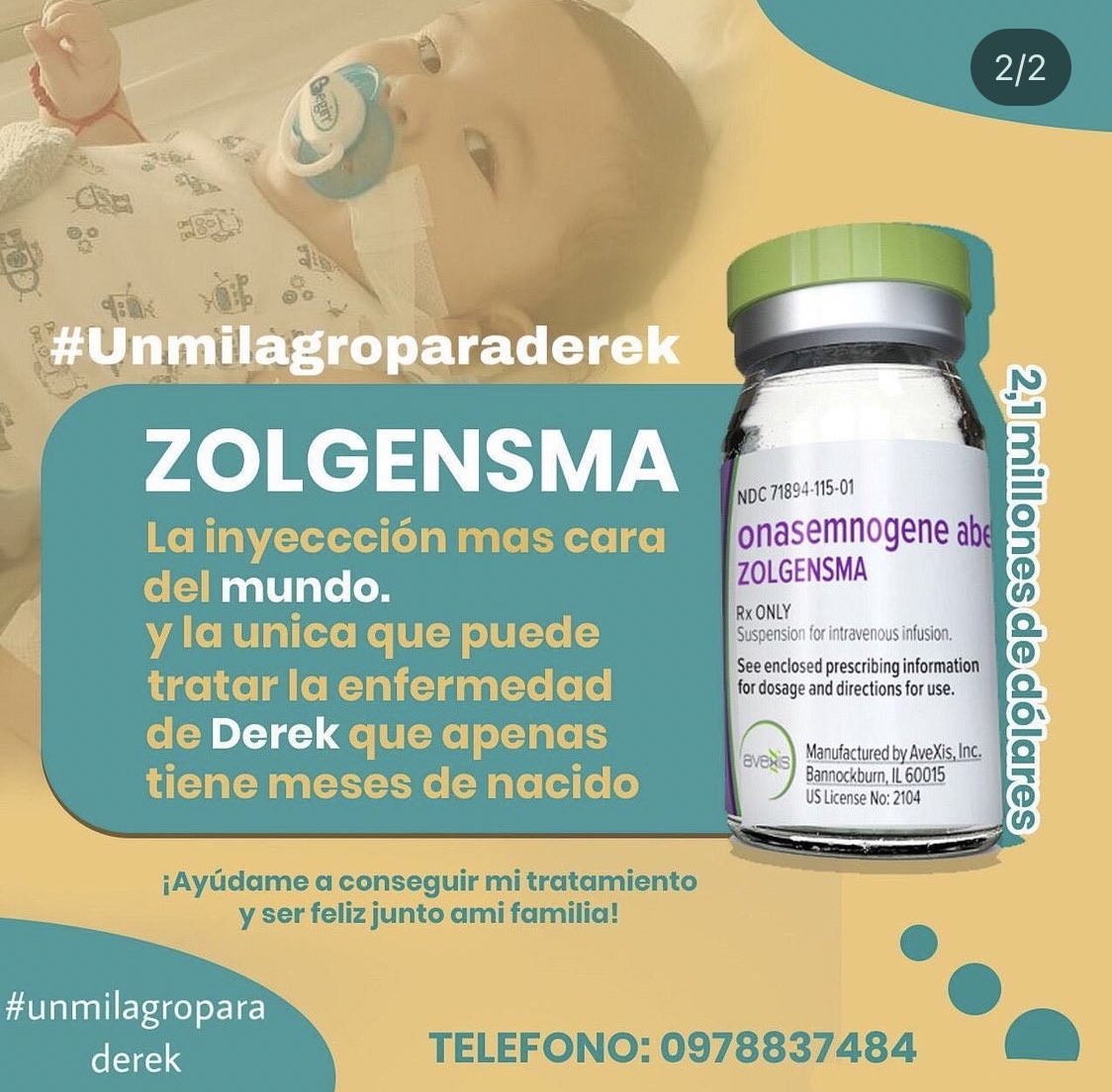 berdamai865's tweet photo. 🇪🇨Ayudemos a q Derek siga viviendo!
Meta USD$ 2.1 millones
GoFundMe oficiales:
🇪🇸 https://t.co/qflJlYB6Oh
🇱🇷 https://t.co/I4e2H9iMLK
Ayuda en EC🇪🇨
Pinargote García Genessis Mariela
CI 1311976177
Bco Pichincha-Cta Ah: 2206448101
Bco Guayaquil-Cta Ah: 0047548319
#UnMilagroParaDerek https://t.co/gvTl5Mxayd