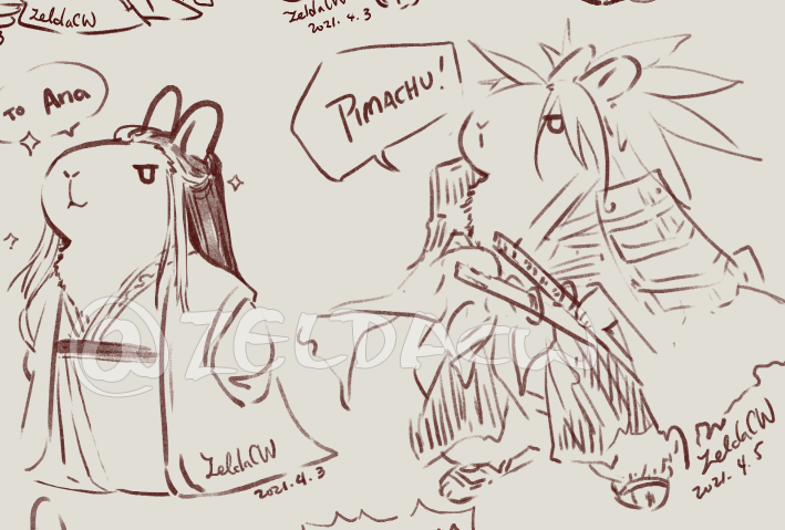 some recent bunny boss Maru doodles redeemed during my twitch stream :3
aMARUterasu, maru and capybara, idol pose maru, YWS maru, amidaMARU, raccoon maru, maid maru, and....giorno maru (?)
