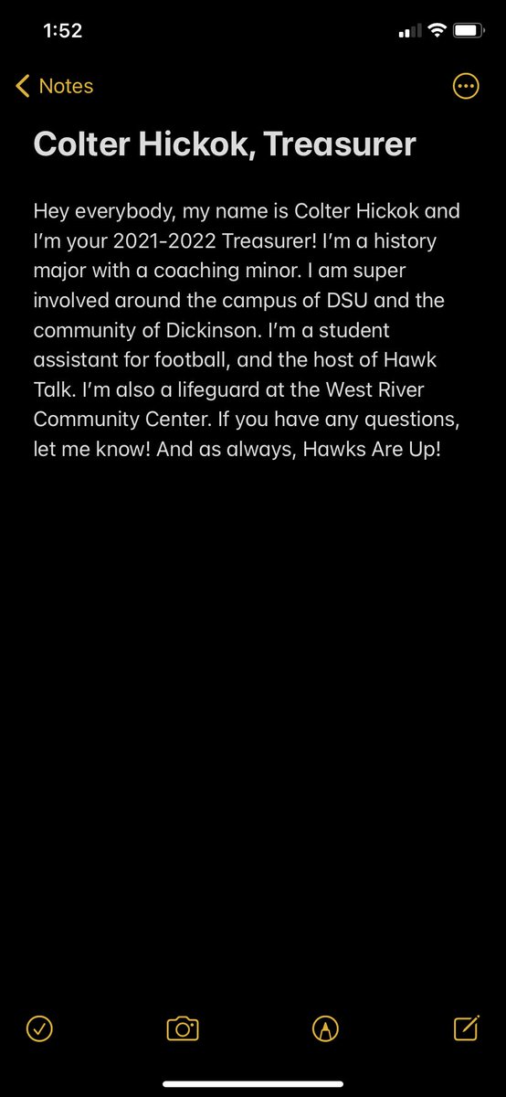 Meet Colter Hickok, our 2021-2022 Treasurer!