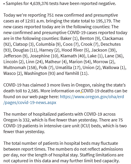 OHAOregon's tweet photo. We want to keep you informed about #COVID-19 in #Oregon. Data are provisional and change frequently.

For more information, visit https://t.co/rkY9gEEUNY https://t.co/SuyxpVKtpo