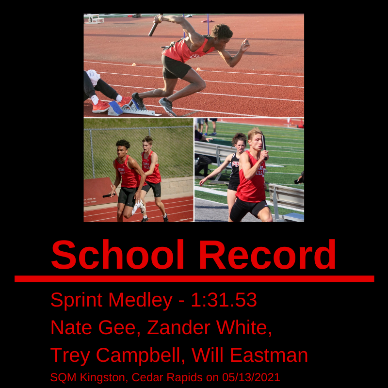 CF_Booster's tweet photo. 🏆 SCHOOL RECORD ALERT 🏆

Congratulations to Nate Gee, Zander White, Trey Campbell and Will Eastman setting a new Sprint Medley record! #TigerPride https://t.co/atGq3wOlV0