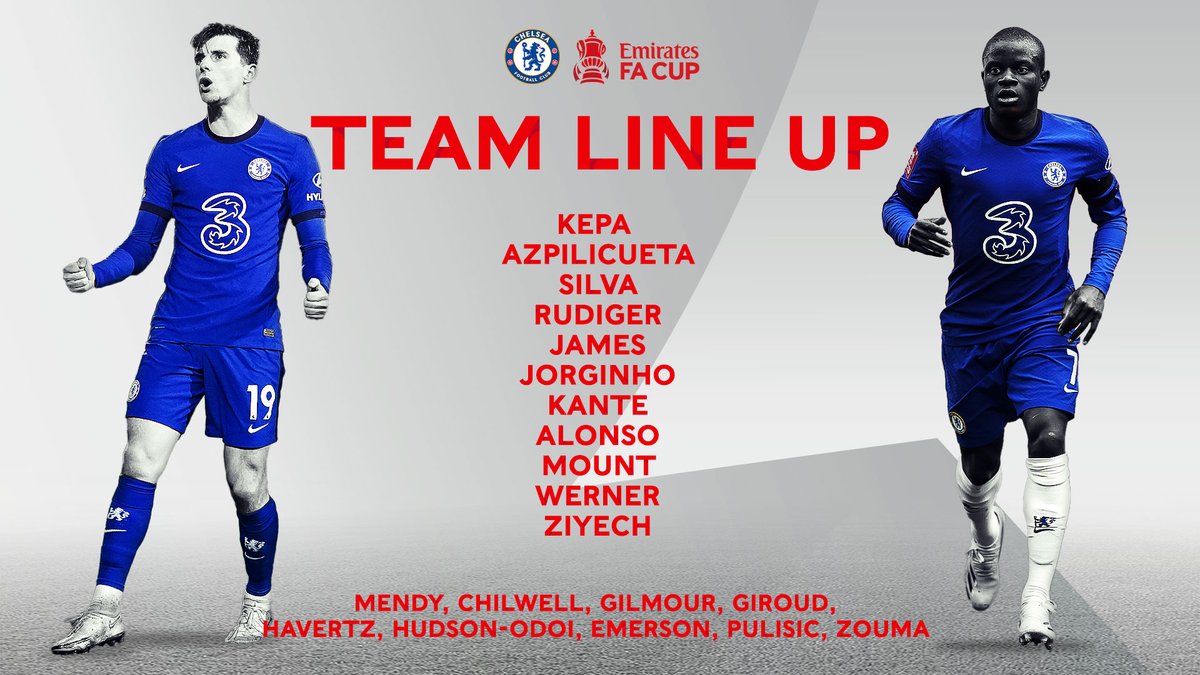 EmiratesFACup's tweet photo. 👀 @ChelseaFC's #EmiratesFACup Final starting XI...

Like it, Blues fans? 🔵 https://t.co/s1yYjfPjW2