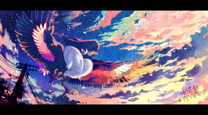 #鳥ポケモンデー
ドンカラス 【彼は誰時】

※ミスがあったため上げ直し🙏💦 