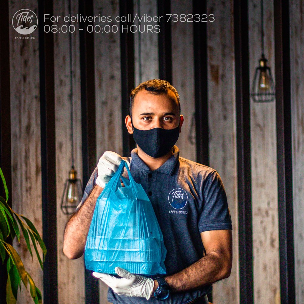 tidescafemv's tweet photo. We are open for deliveries from 08:00 to 00:00 hours everyday! Call / Viber our delivery number 7382323 to have your order delivered straight to home! 🏠 
#tidescafeandbistro #tidesmv #tidesmaldives #taste #food #menu #fooddiary #tasty #delicious #delivery #order #takeaway https://t.co/vAlLFWT53A