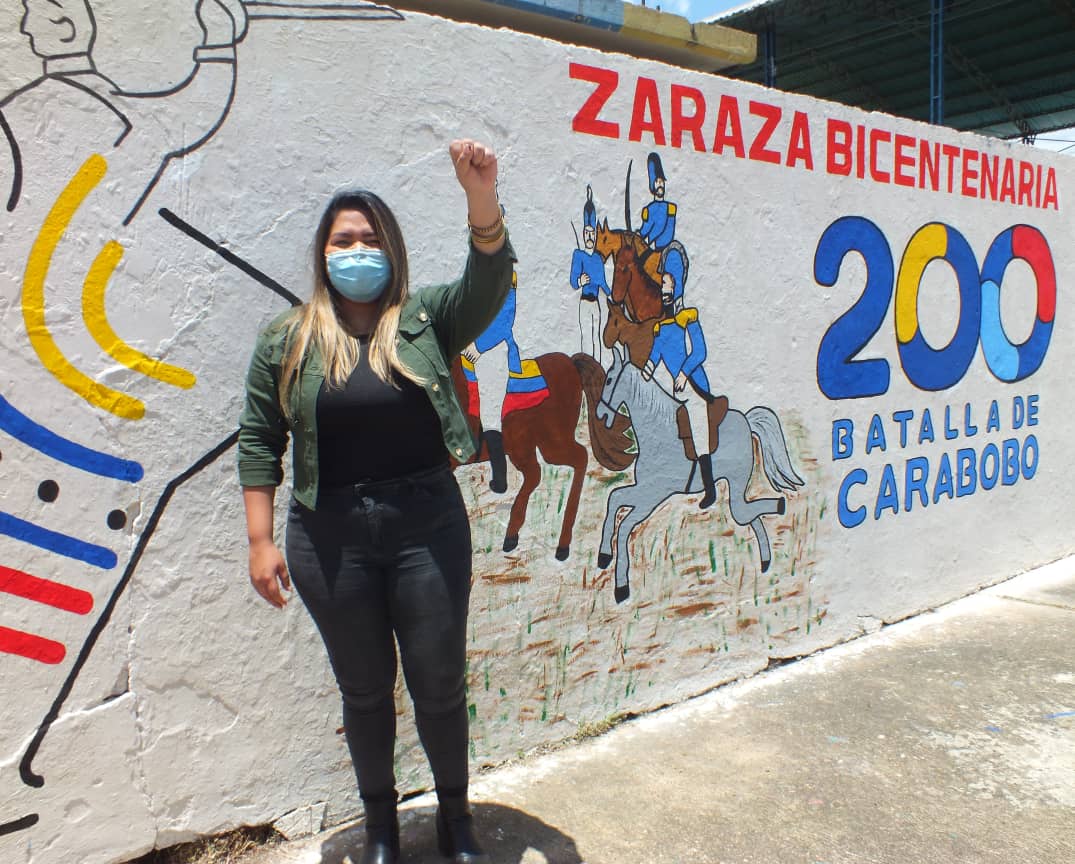 La Juventud entusiasta del PSUV en el Municipio Pedro Zaraza, Edo, GUÁRICO, se encuentra activa elaborando murales alusivos al  Bicentenario de la  Batalla de Carabobo, gesta heroica  que selló la independencia de Venezuela. 
¡CARABOBO NOS UNE!
