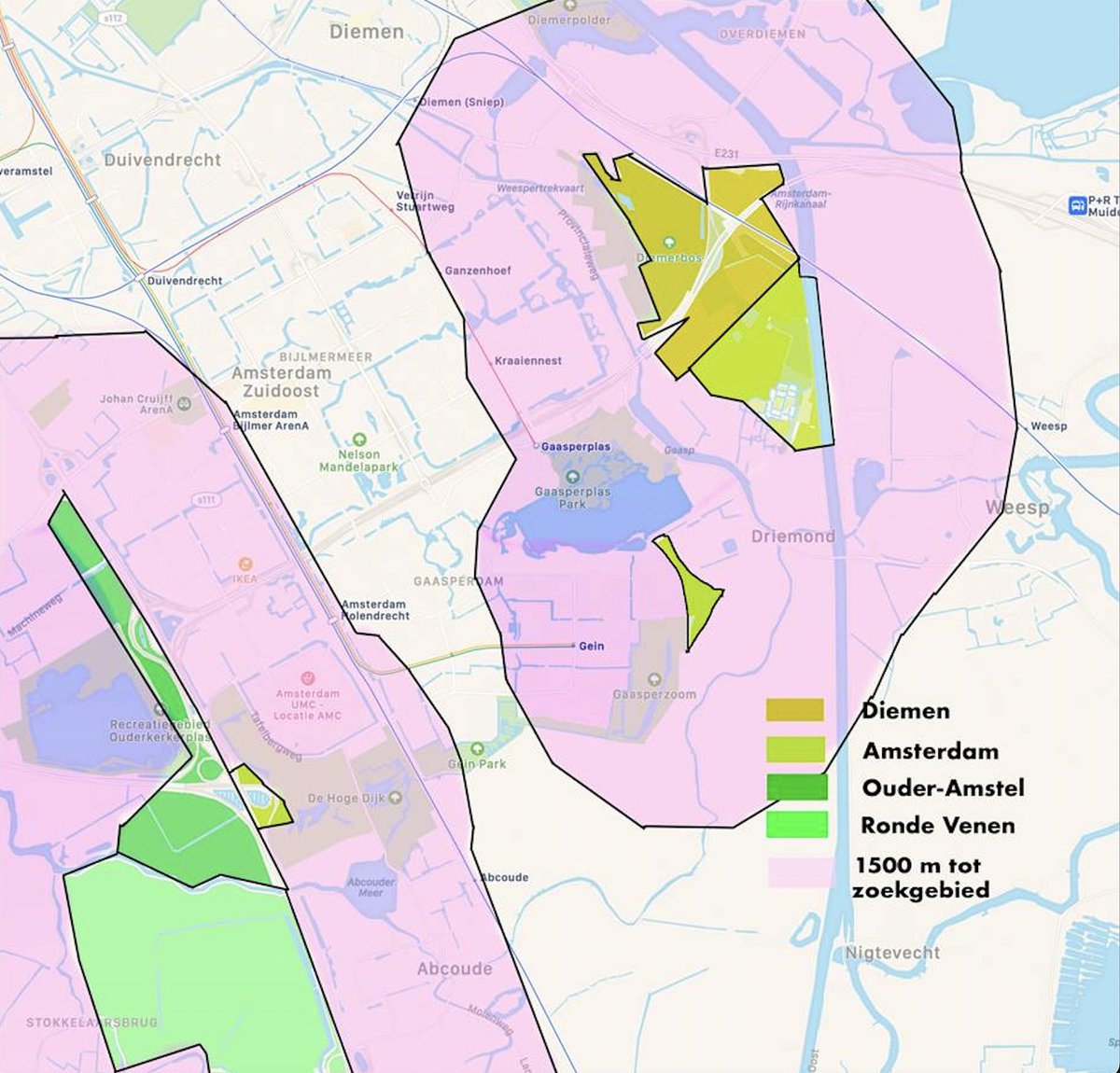 WindalarmA's tweet photo. Dit krijg je als de RES aan gemeenten overlaat: Amsterdam Zuid-Oost wordt vanuit maar liefst 4 gemeenten bedreigd door Mega Windturbines: @AmsterdamNL @GemDiemen @OuderAmstelNL en @gemeentedrv . Een achterstandswijk waar mensen het al zwaar hebben.. https://t.co/5cMzDcXkYH