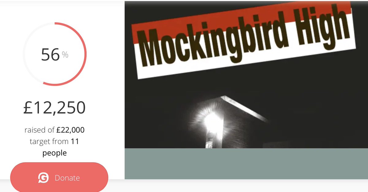 Today is our Company Birthday 🥳 We’re asking supporters to consider donating the cost of a card or bottle of wine to help us create a digital version of our play Mockingbird High exploring the impact of #DomesticAbuse on children givey.com/mockingbirdhigh