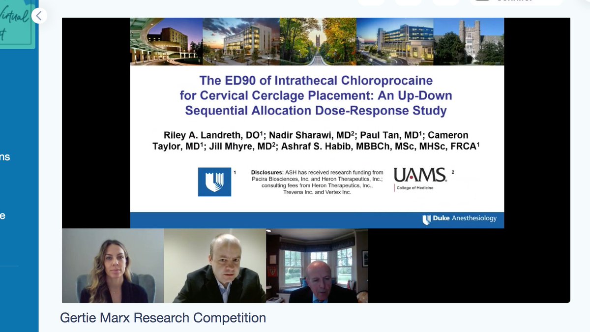 SO PROUD of our #DUKEOBANES fellow Dr. Riley Landreth! Such an important study! <a href="/Duke_Anesthesia/">Duke Anesthesiology</a> <a href="/SOAPHQ/">SOAP</a> #SOAPAM2021 #OBANES