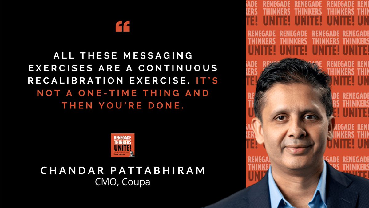CMOHuddles's tweet photo. This #CMOQuote comes from an #RTU @chandarp of @Coupa about pivoting, harmonizing messaging, and resilience. Listen to the entire episode, here ➡️ https://t.co/CuysV1sby5 https://t.co/qsSC88rnyg