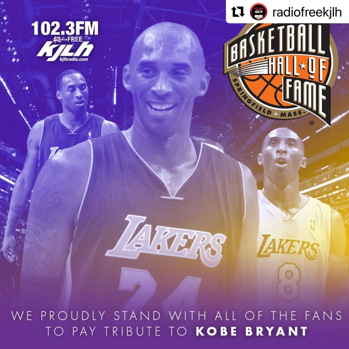 NETworkLA_BICP's tweet photo. Kobe Bryant, will be inducted by friend and mentor Michael Jordan. His wife Vanessa will also speak as the  world gathers to celebrate a legend gone too soon. The ceremony is set to kick off on today at 2:30 PM PT.
Source: #espn #cbs 
#kobebryant 
#lakers 
#basketball #Repost https://t.co/oWHBh24uIo