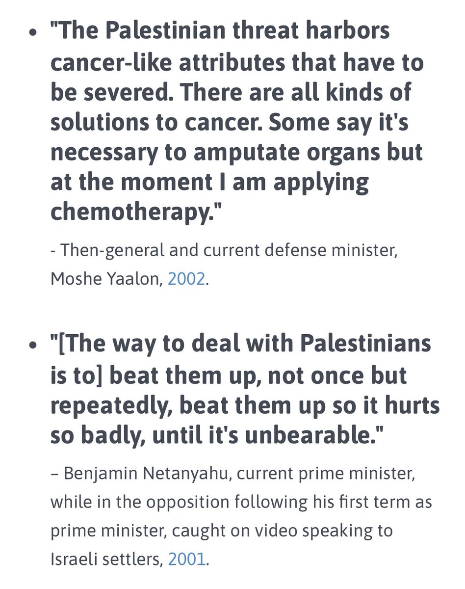 These are all real quotes from senior Israeli officials.