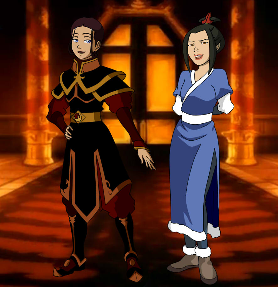 Ok this is Azula and Katara from the avatar universe iv shipping them and s...