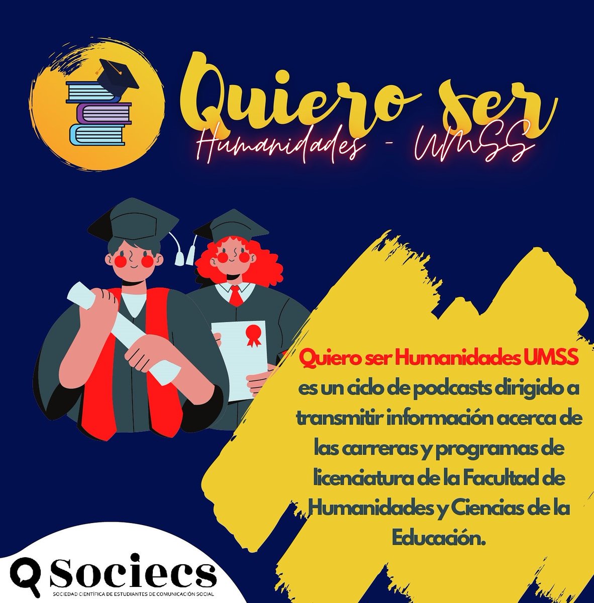 ¡A pocas horas de estrenar en EDÚCATE SOCIECS el ciclo de podcast 'QUIERO SER HUMANIDADES UMSS'! 🎙️🤓

¿Te lo vas a perder? 🤯

#EdúcateSociecs #FacultadHumanidades #Podcast #Quieroser #Humanidades #Umss