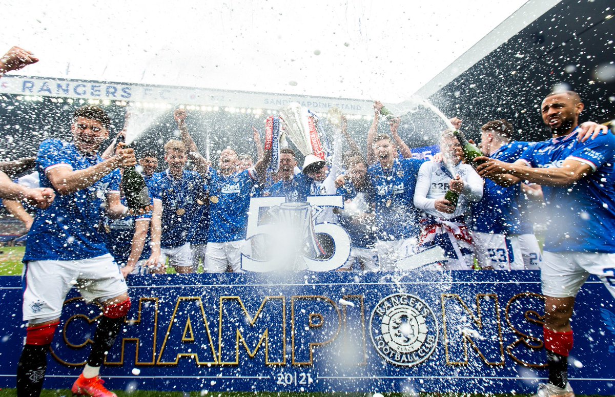 #Champion55 What an amazing day with unforgettable scenes from all around the world in celebration. Thank you Steven Gerrard and the team for making a truly memorable season! <a href="/RangersFC/">Rangers Football Club</a> ❤️⚪️💙