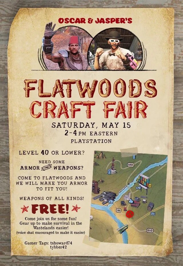 Tell your low level friends to converge at a wonderful event set up for low levels, They might always see an appearance by the Doc and get some Prizes like atoms rare plans and chems.
#letsrebuildamerica
#fallout76ps4
#drcjmartin