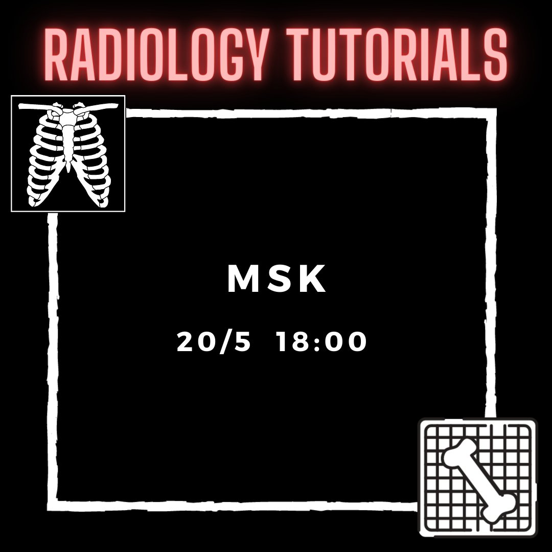 Happy to announce our new radiology tutorial hosted by Dr Robert Dunk - happening next Thursday 6PM on zoom! Stay tuned for the zoom link on our Facebook page! fb.me/e/4f6YM5I6b 
#MedTwitter #Anatomy #MedStudentTwitter #Radiology #Musculoskeletal