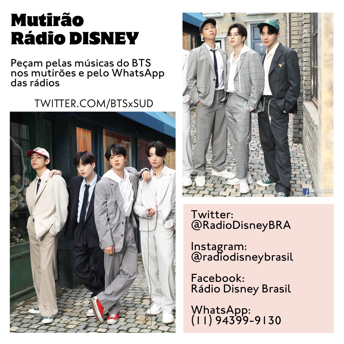 BTSxSUD's tweet photo. 📻| 𝘽𝙏𝙎 na Rádio Disney

Oii meu xuxus! Como está sendo o sábado de vocês??? Bora me ajudar hoje? 

➡️50 comentários/10 RTs

Boa tarde @RadioDisneyBRA! Que tal tocar a música "FILM OUT" do @BTS_twt? A gente iria amar! #PediuTocouRD 

~Spring🌻 https://t.co/dcm5yET9rQ