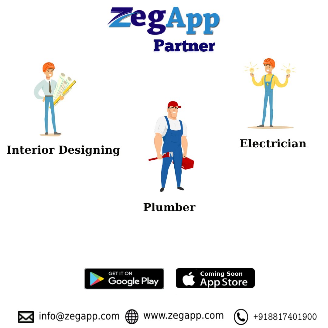 ZegApp_'s tweet photo. Are you an Electrician, Plumber, Interior designer, Carpenter etc? Download now #ZegApp and become #ZegappPartner https://t.co/uXsUeqa5E0
#electrician #plumber #interiordesign #carpenter #householdservices #bangalore #mumbai #pune https://t.co/p8CfAxijMH