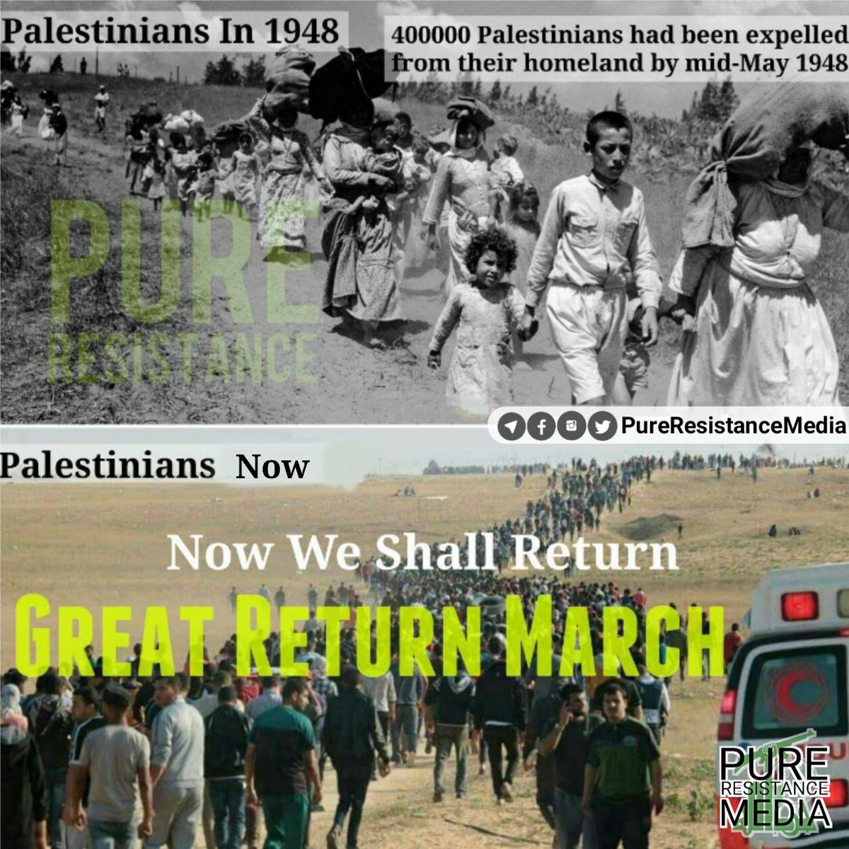 ShahriyarSofiJK's tweet photo. 📸 "400000 #Palestinians had been expelled from their homeland by mid-May 1948. Now We Shall Return"
#GreatReturnMarch #covid1948 #RightToReturn #القدس_أقرب #MarchOfReturn #FreePalestine
#PalestineWillBeFree https://t.co/Agsq4CJPfz