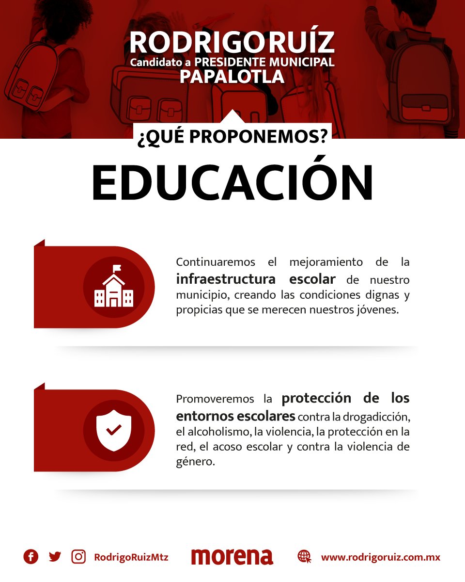 RodrigoRuizMtz's tweet photo. Quiero felicitar este día a maestras y maestros hoy en su día, todo mi reconocimiento a cada uno por su labor de compartir conocimiento. 📖

Presento mi propuesta en materia de Educación de dar continuidad a mejorar las condiciones para todos.

¡Unidos, volveremos a ganar! https://t.co/U0D6ipRv8e