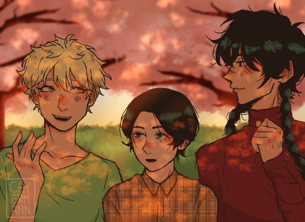 cayermann's tweet photo. 1st prompt: spring 🌸

Just strolling through the cherry blossom trees ^_^

#blueperiod #ブルーピリオド #ブルーペリオドグループチャレンジ #manga #artistsontwitter #blueperiodgroupchallenge https://t.co/Npm21meACV