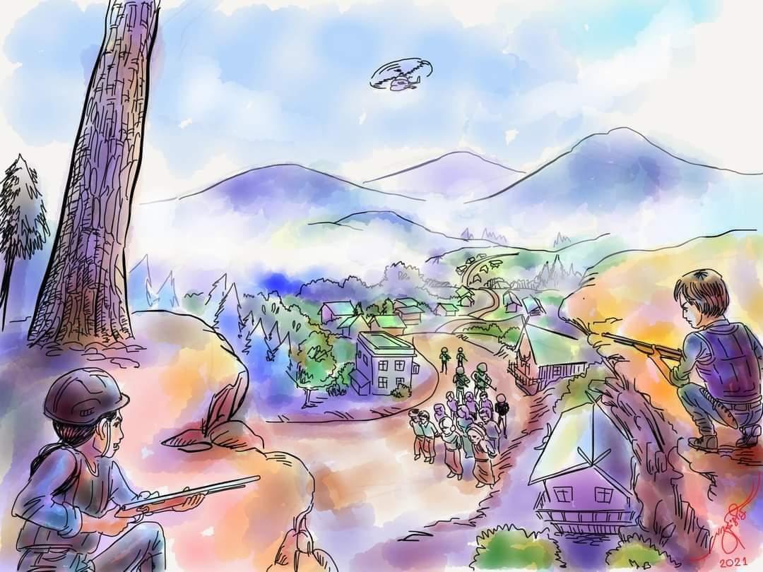 Edlyn39024144's tweet photo. People who are used as Human Shields said, “ Don’t worry about us, shoot!! Just don’t give up”. Thus they’ve beaten with riffles. Broken heart 
#HelpMindat 
#HumansAreNotShields 
#NoFlyZoneInMyanmar https://t.co/CFmNtAcFj5