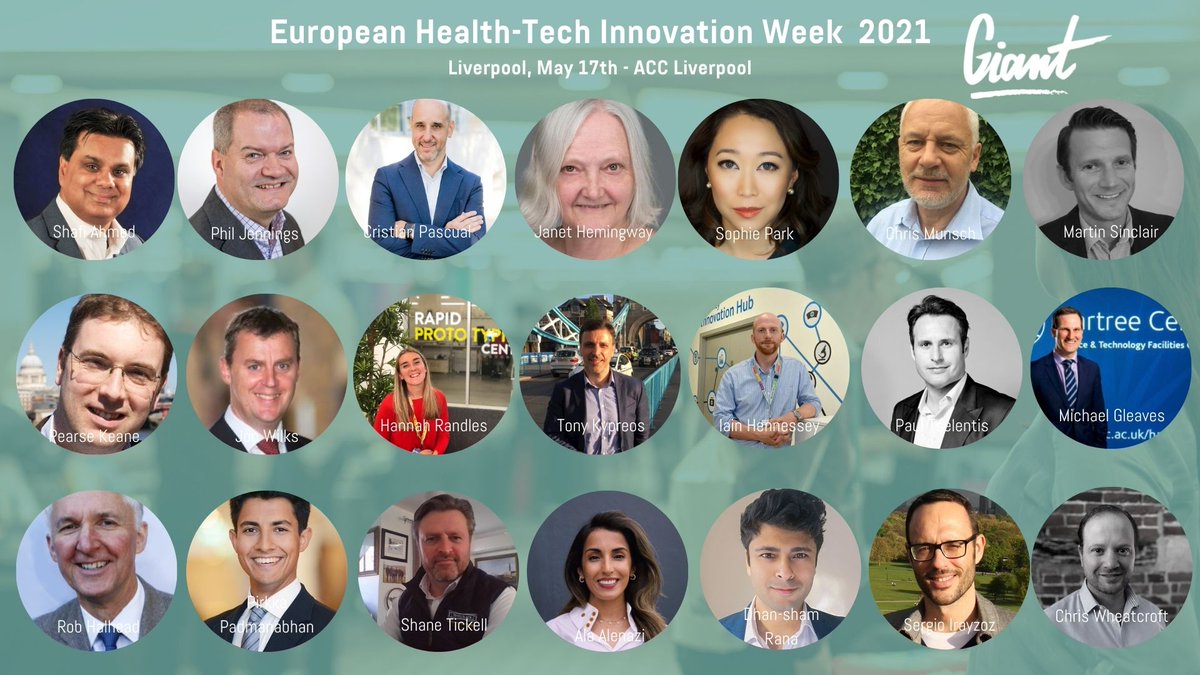 GIANT_health's tweet photo. ⏱️Only 2 days to go⏱️
Here are just a few of the world-class talents who will be speaking live on stage at GIANT Health's "European #HealthTech #Innovation Week" event on 17 May #GIANT2021
👉https://t.co/WmIQyVBXJh
#startups #business #entrepreneur #growth #digitalhealth #health https://t.co/AtC4GdBAh2
