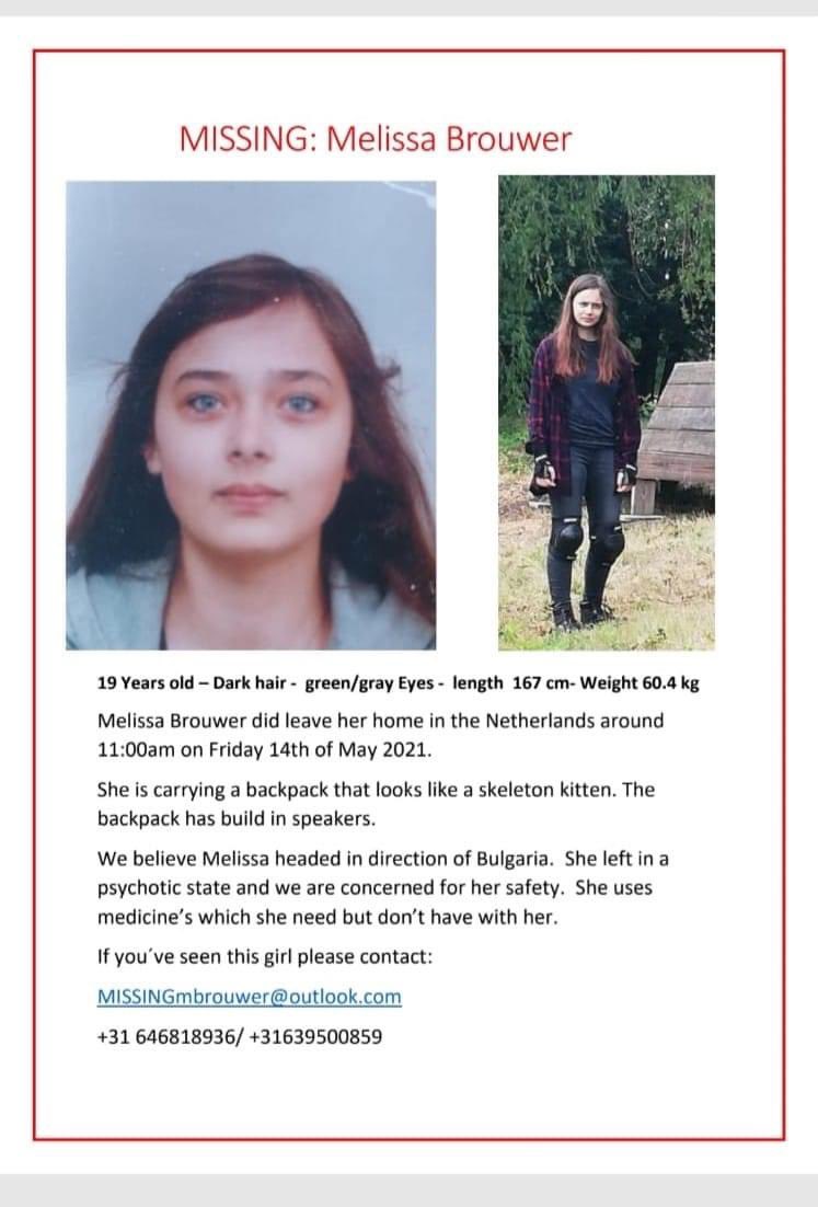 ricardobrouwer's tweet image. Sinds gisteren is mijn nichtje vermist. 

Haar fiets is teruggevonden op station Buitenpost. De laatste check-out met haar OV was op Schiphol. Vermoedelijk is ze vertrokken naar Bulgarije, maar niets is zeker. 

Wie wil dit bericht RT’en en daarmee uitkijken naar Melissa?