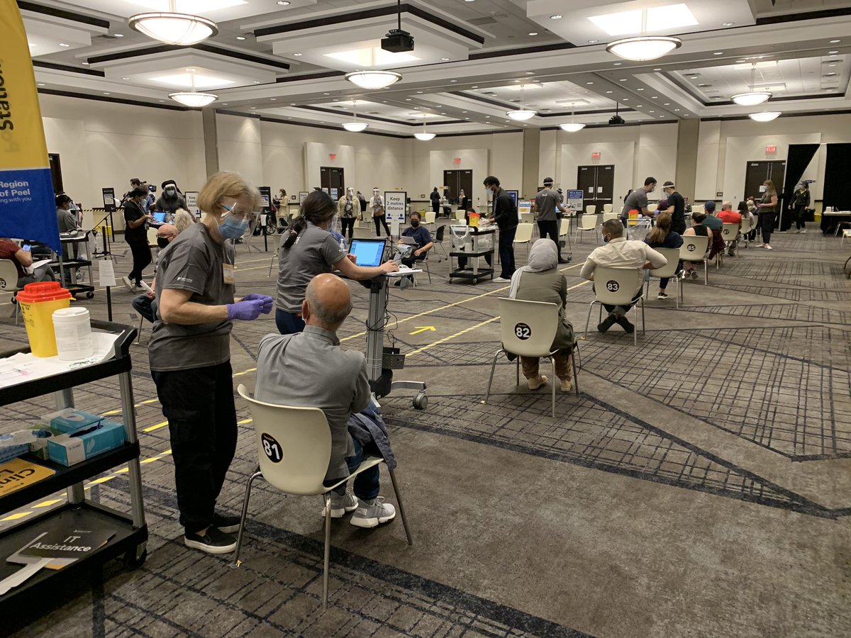 KWardTV's tweet photo. “Doses after Dark” well under way in @regionofpeel more than 7600 doses ready to be given in 32 hour timeframe https://t.co/IIpLs0pYuS