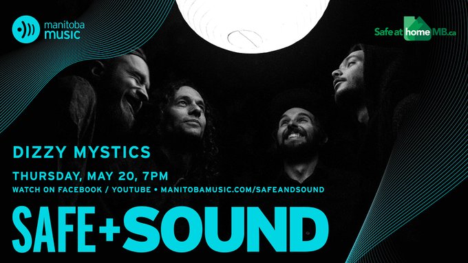 manitobamusic's tweet photo. Western Canadian Music Award-winning prog rockers @DizzyMystics close out our Safe + Sound series in Stony Mountain before hitting the bright lights at @myparktheatre! Tune in May 20 7PM CDT via Facebook and YouTube! 

https://t.co/s0WujCO5Wi

Thanks to Safe At Home MB! https://t.co/godiEJl68W