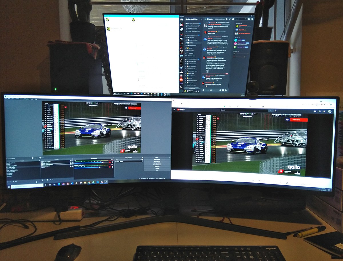 AlanCPaterson's tweet photo. Spoilt myself for a change. 1 HUGE super-fast display to improve framerates and picture quality. #49inch, #eatsleepstreamrepeat. https://t.co/JxVLFGVu3K