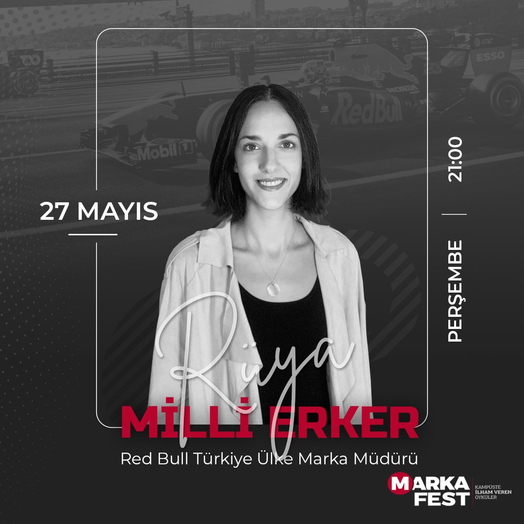 Red Bull Türkiye Ülke Marka Müdürü Rüya MİLLİ ERKER "Markanın Hikayesi ve Konumlanması" başlıklı sunumu ve sürpriz hediyeleriyle 27 Mayıs'ta MarkaFest'te! Detaylı bilgi markafest.com'da! <a href="/RedBullTR/">Red Bull Türkiye</a>
#ilhamverenöyküler #markafest #selçuküniversitesi