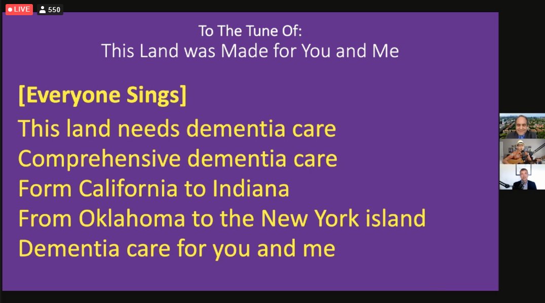 AmerGeriatrics's tweet photo. We're all holding up our cell phone lights &amp; waving them in the air to this one
#AGS21
#DementiaCareForYouAndMe https://t.co/3BiUWucU6f