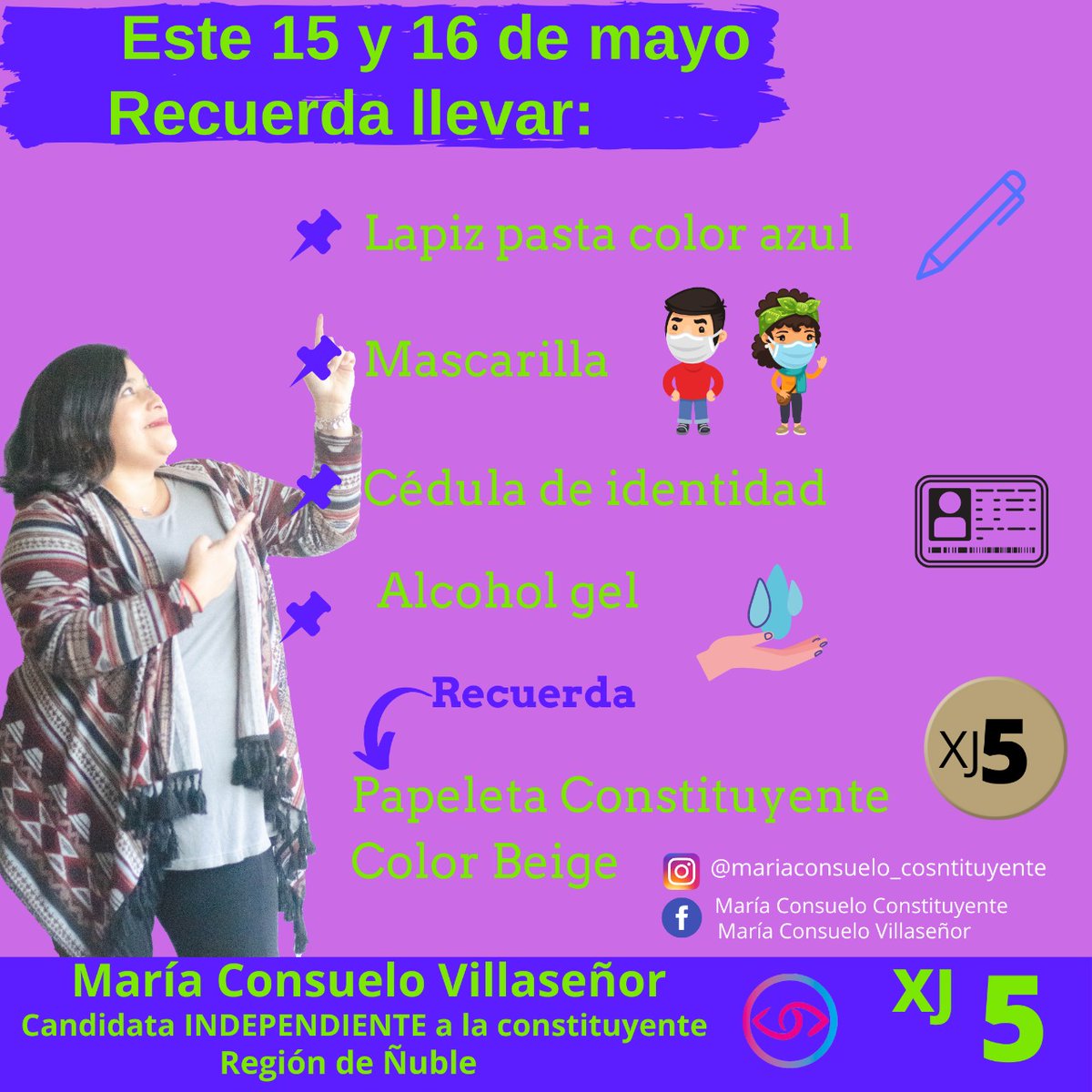 claudiochillan's tweet photo. En el #distrito19 de la Región de Ñuble, vamos a las urnas a apoyar, para la Constituyente, a María Consuelo Villaseñor @mcvillasr para escribir tod@s junt@s la Nueva Constitución!!! Es posible y depende de tod@s... Fuerza Social de Ñuble, #LaListaDelPueblo https://t.co/yxxW6OoKXq