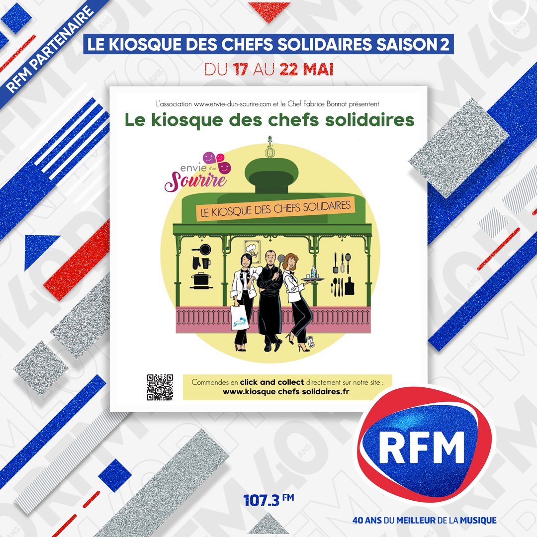 #RFMPartenaire : 👨‍🍳👩‍🍳10 chefs ont répondu à l'appel à la solidarité lancé par <a href="/FabriceBonnot/">Fabrice Bonnot</a> pour la 2ème édition du Kiosque des Chefs Solidaires. Commandez votre menu et participez à une bonne cause. 💓
👉 kiosque-chefs-solidaires.fr  🍽 
#Rhône #Lyon #Solidarité #RFM