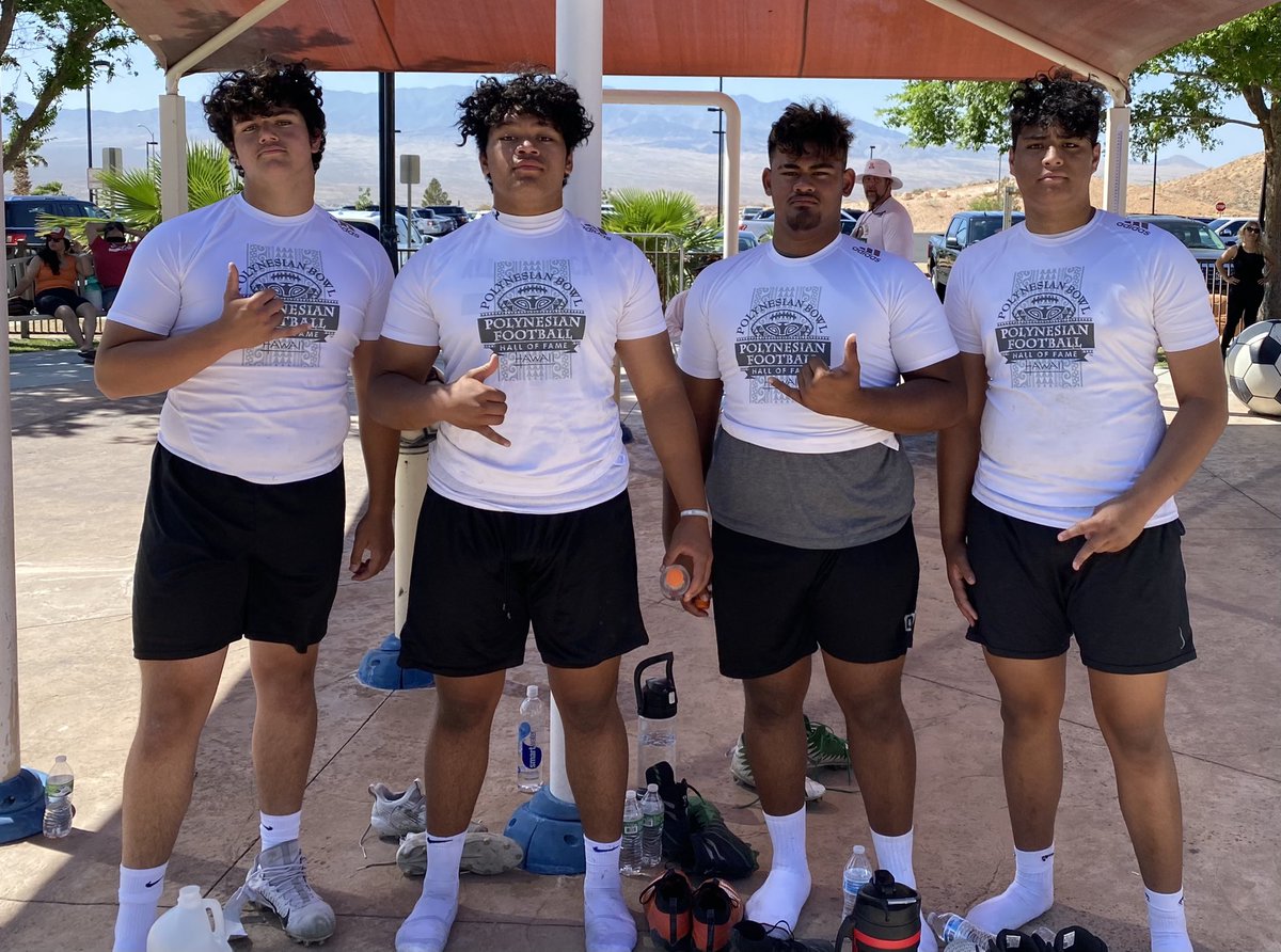 OFFA Elite lineman <a href="/IsaiahJoeGarcia/">Isaiah (Ike) Garcia</a> <a href="/vae_soifua/">VaeSoifua</a> <a href="/FalanikoPeter/">Peter Falaniko</a> <a href="/TaliafiTaala/">Taliafi Taala</a> representing the 801 down here in mesquite at the Polynesian Bowl Showcase. @coach_OFFA <a href="/bcavi68/">BJ</a> <a href="/CyprusHighFB/">Cyprus Pirates Football</a> <a href="/kanuch78/">Powerhouse Training - UT</a> <a href="/BrandonHuffman/">Brandon Huffman</a> @bangulo #TRENCHMOB #OFFAPRIDE #WONUPFRONT