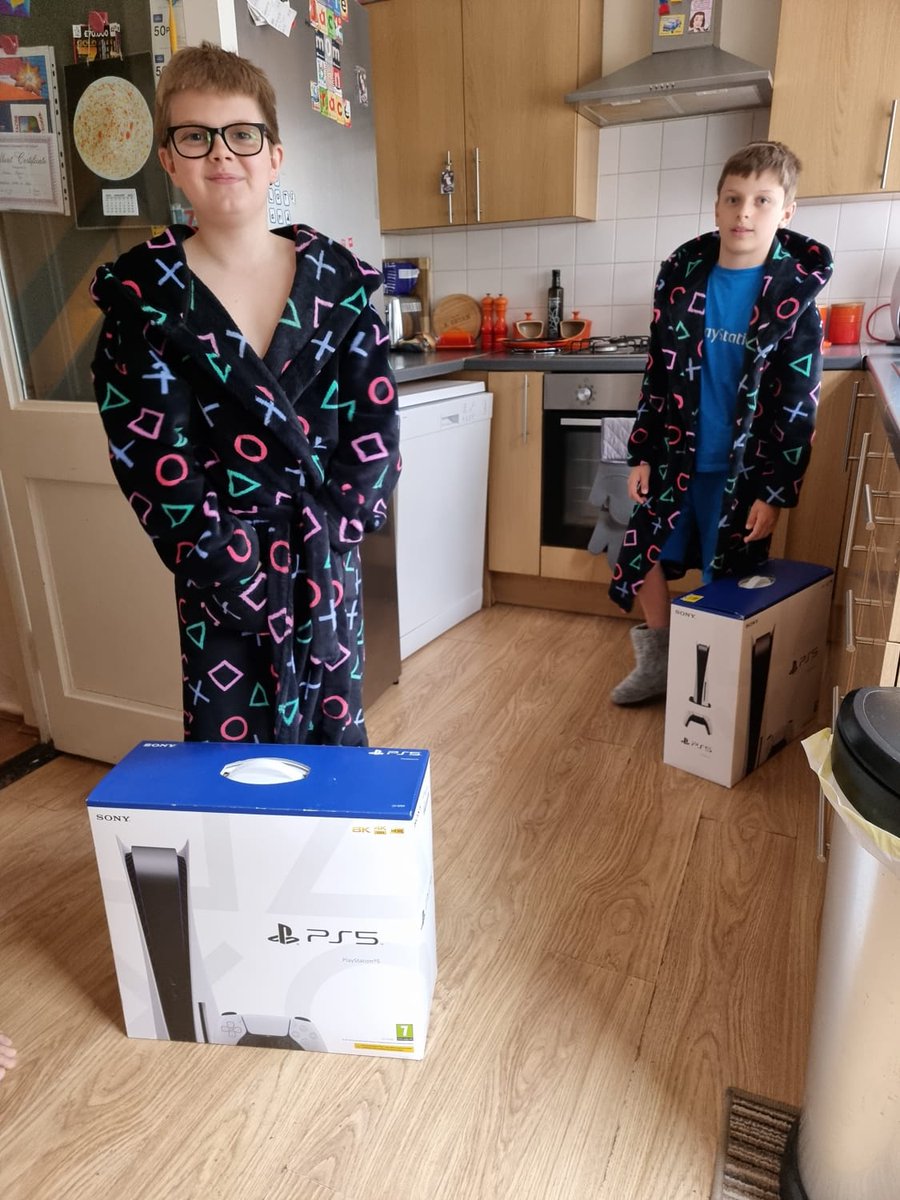 After what seems an absolute age the boys finally have their PS5s 🤣😂. Only been waiting 6 months 🤦‍♀️. They saved all their Christmas money and waited so paitently (at times) and mommy finally bagged some thanks to #ps5restock  for the heads up!