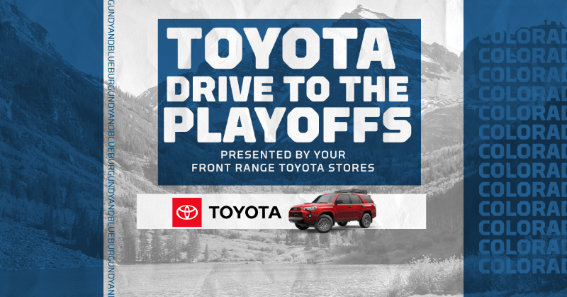 Avalanche's tweet photo. Avs Faithful, enter the Toyota Drive to the Playoffs sweepstakes, for your chance to win two tickets to a home playoff game!