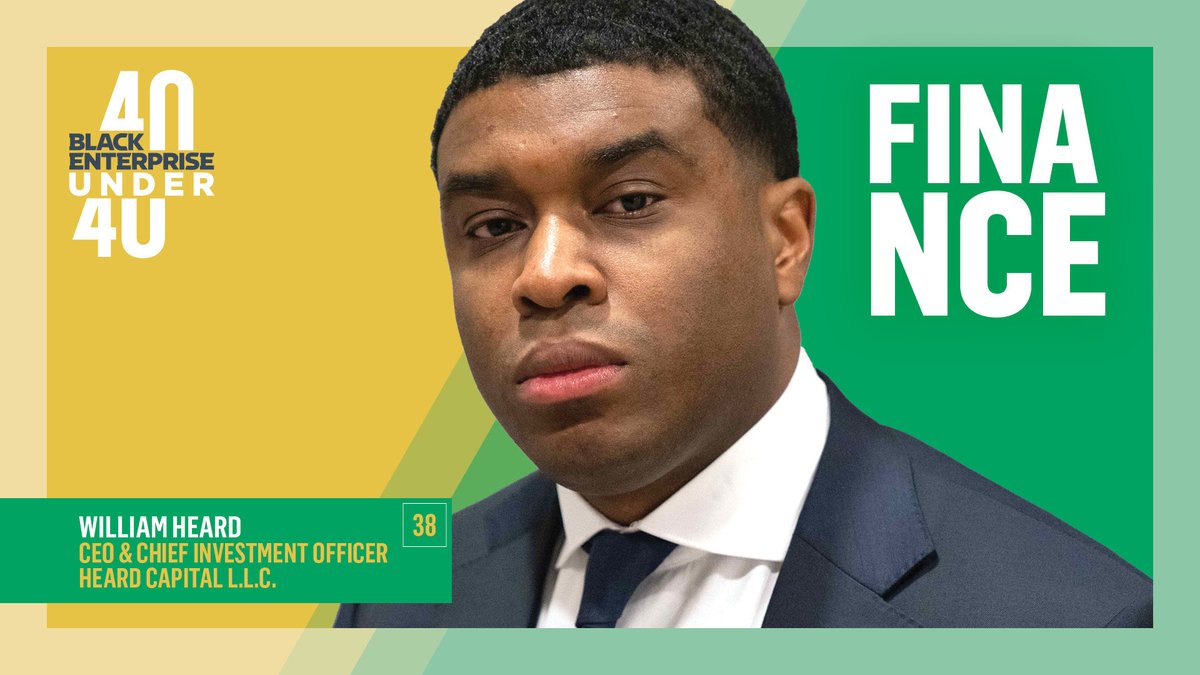 #BE40under40 Finance Honoree: William Heard

William Heard is the founder, CEO, &amp; chief investment officer at Heard Capital L.L.C. The firm’s assets have grown from $35 million to over $250 million the past two years.

More on 40 Under 40 Honorees &amp; Summit trib.al/sMc6rDn