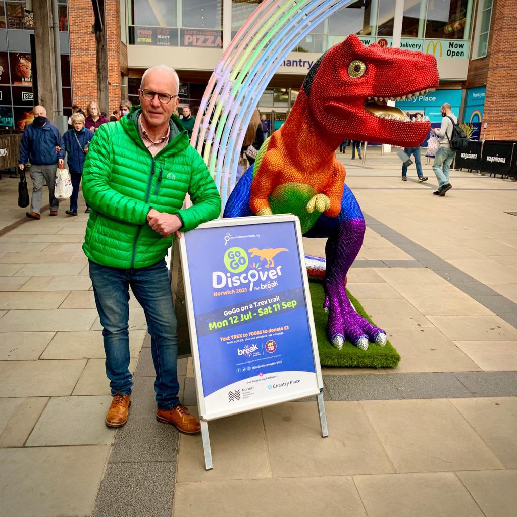 GoGo_Trails's tweet photo. Today we celebrated #NationalDinosaurDay by introducing Prideasaurus! 🦖

Prideasaurus has been created by artist Martin Wall and is covered with over 50,000 sparkling gems. Grrreat to spend this exciting day with our 2021 Presenting Partners @norwichbiduk and @Chantry_place 🌈 https://t.co/pxLUuOFJQJ
