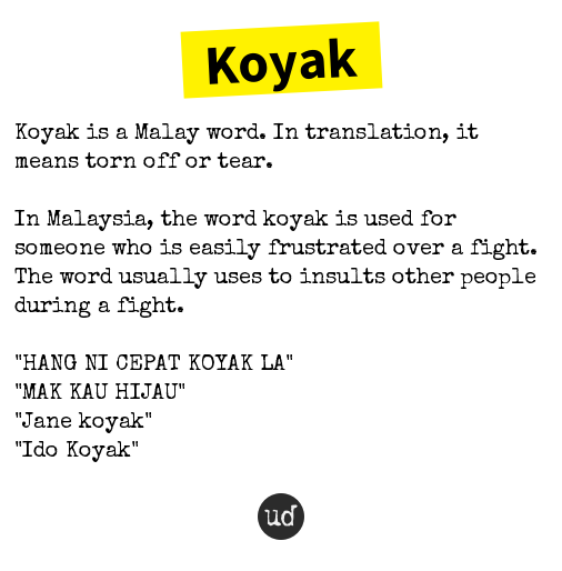 Koyak urban dictionary
