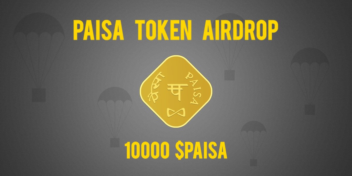 PaisaToken's tweet photo. 🔥 Paisa Token Airdrop / 💰10000 $Paisa
🚀 Airdrop Bot : https://t.co/IKSmpx1hgx

Complete following tasks -
1. Follow Us on Twitter :  @PaisaToken
2. Join Telegram : https://t.co/3uJL2MAuqa
3. Like, Retweet with quote, and tag 3 friends #PaisaToken #Paisa #Airdop #BSC #Giveaway https://t.co/bC0OP1auVE